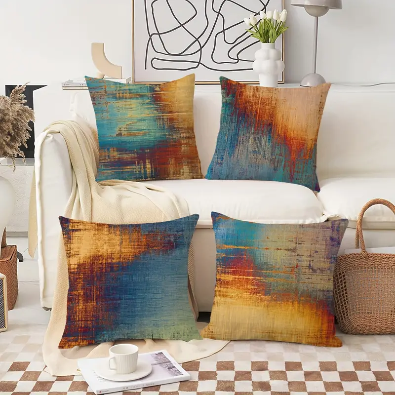 Double-sided Print Vintage Abstract Throw Pillow Covers, Messy Rust  Painting Decorative Pillow Cases Home Decor For Couch Sofa Living Room  Bedroom,,without Pillow Inserts - Temu