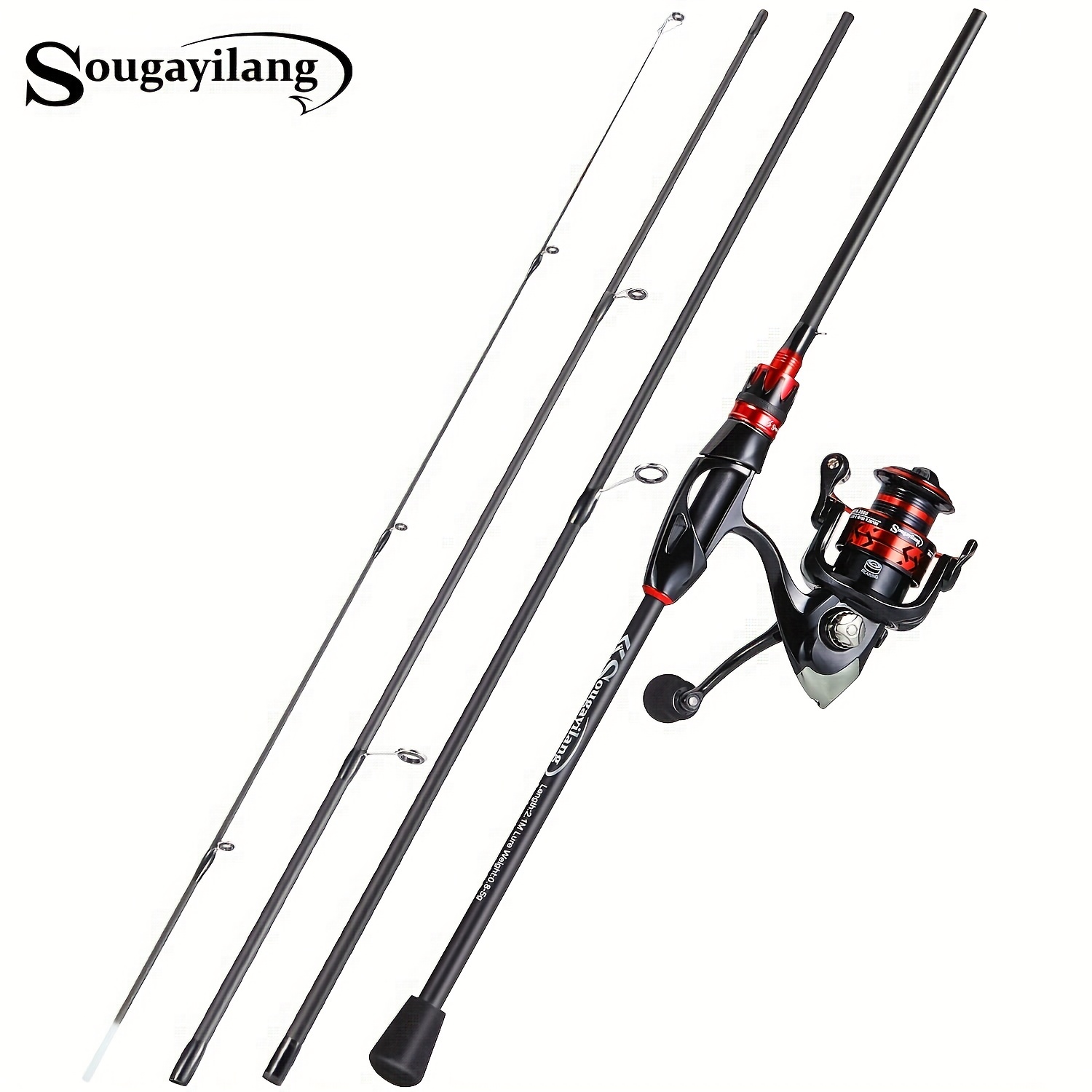Fishing Poles Combosougayilang 1.8-2.1m Lure Fishing Rod & 7.2:1 Baitcasting  Reel Combo