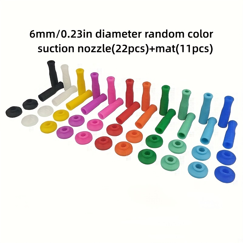 22PCS Silicone Straw Tips Reusable Straws Covers, Food Grade Metal Straws  Covers Fit for Stainless Steel Straws of 1/4 Inch Wide(6MM Out Diameter) 