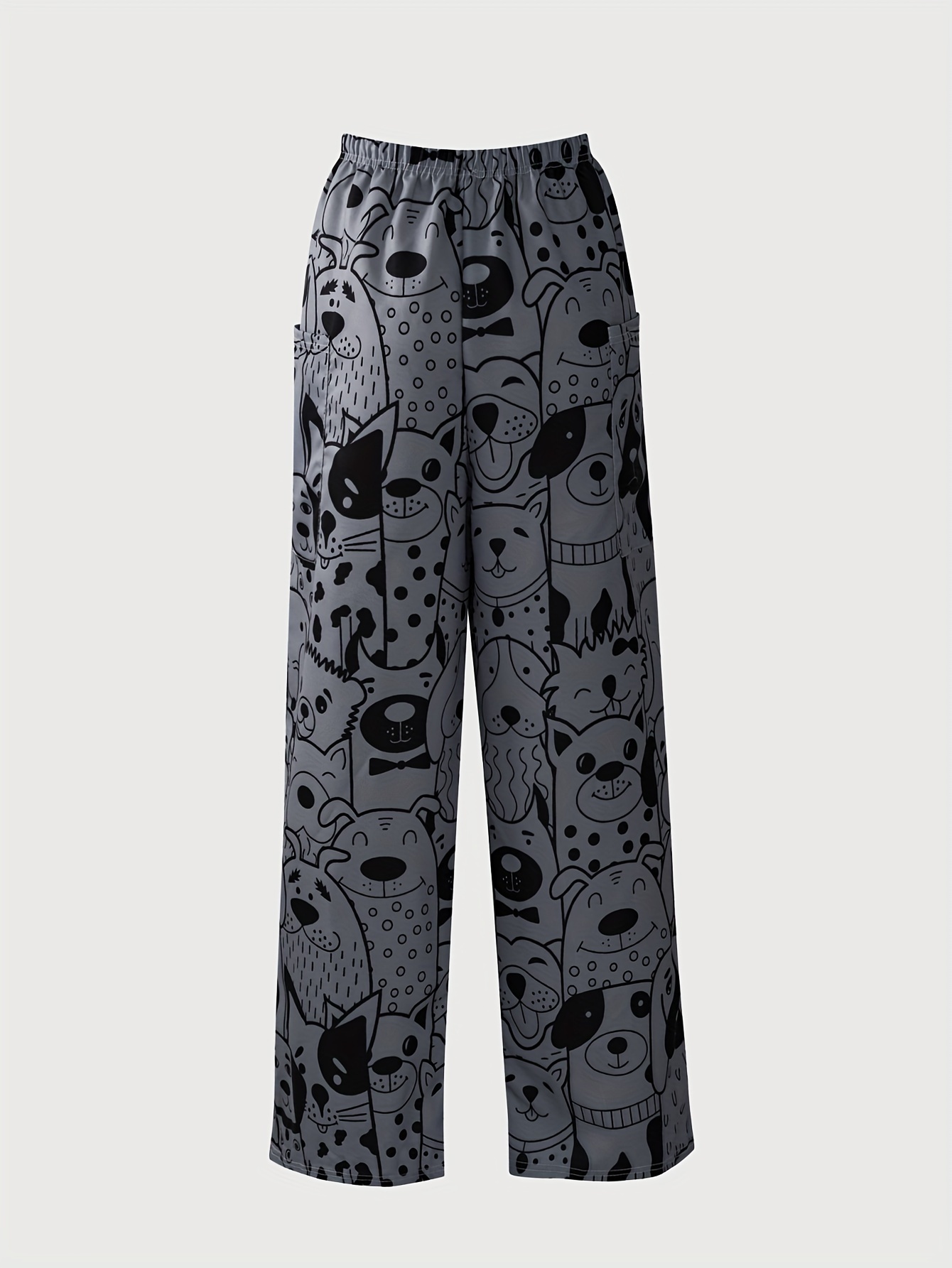 Black Leopard Animal Printed Wide Leg Pants Women's Size XL/XXL New -  beyond exchange