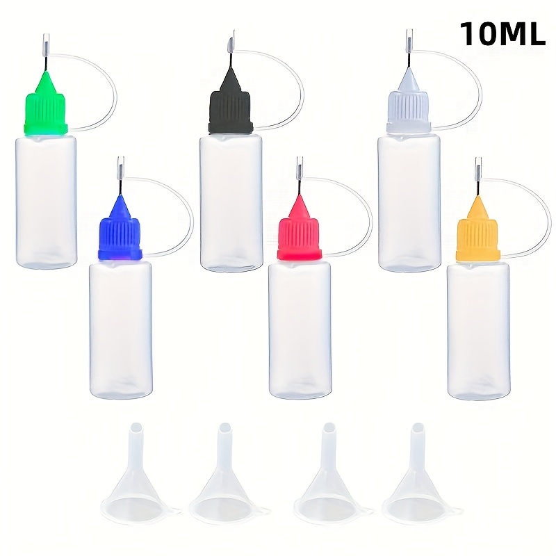 10Pcs 10ML Craft Tool Empty Plastic Bottle Glue Applicator Needle Tip  Squeeze