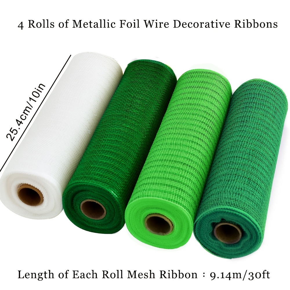 Easter Mesh Ribbon Decor Mesh Wreath Supplies Metallic Foil - Temu