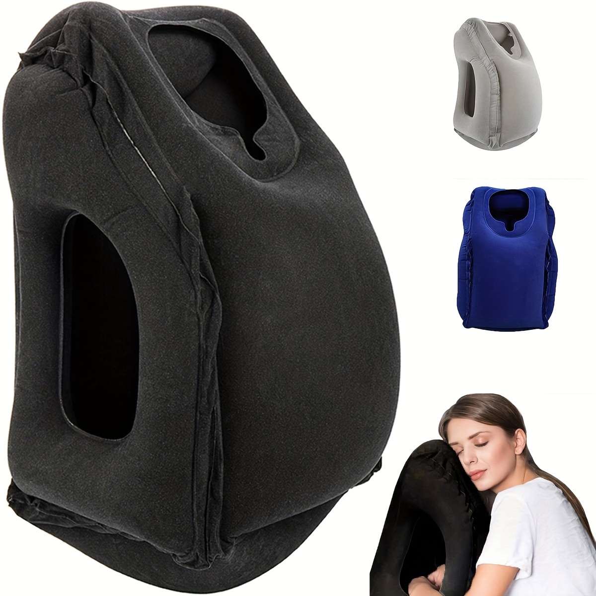 Creative forma de U Soporte para el cuello almohada hinchable de viaje para  avión, coche, tren, autobús