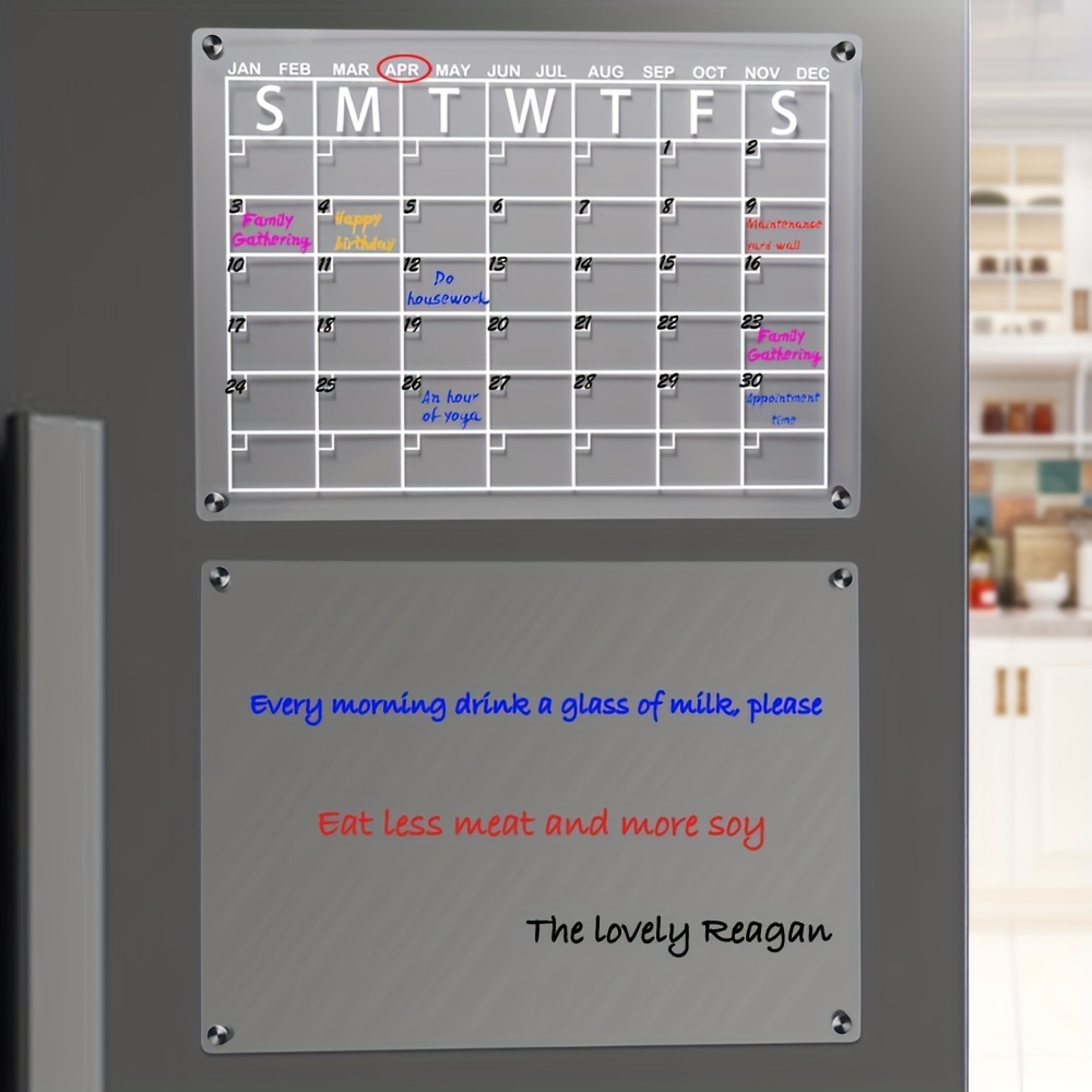 Acrylic Magnetic Dry Erase Board E Calendario Per Frigorifero, Set  Trasparente Di 2 Calendari Per Lavagna A Secco Per Frigorifero,  Pianificatore Riutilizzabile, Acquista Su Temu E Inizia A Risparmiare