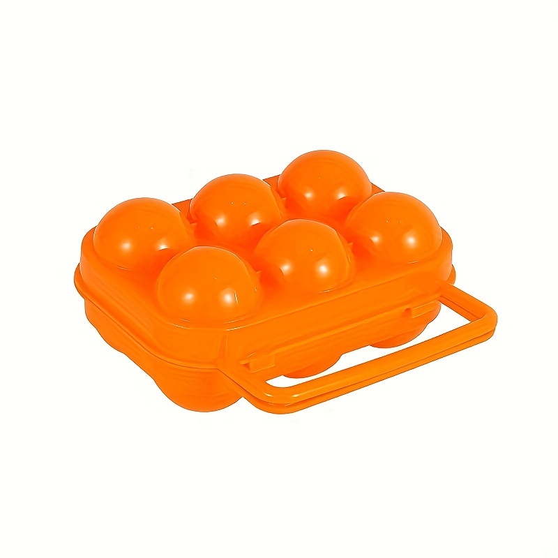 2PCS Portable 6 Eggs Plastic Container Holder Folding Storage Box