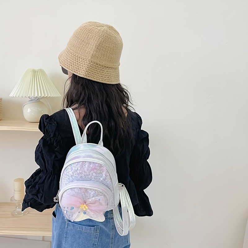 Mermaid Sequin Bow Kindergarten Shoulder Bag Girls Boys Backpack