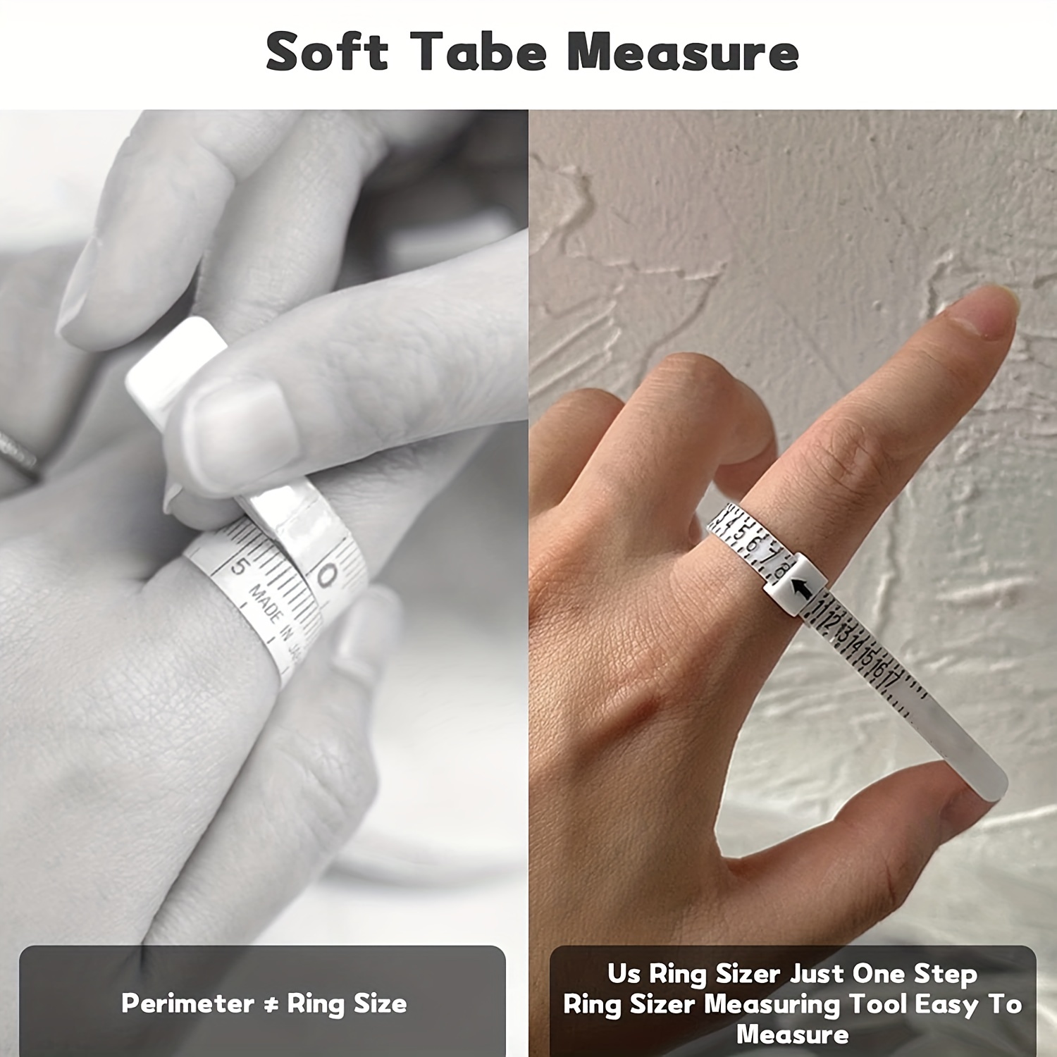 Ring Sizer Measuring Tool [2 Pcs] Acediar Reusable Finger Size Gauge  Measure Set 1-20
