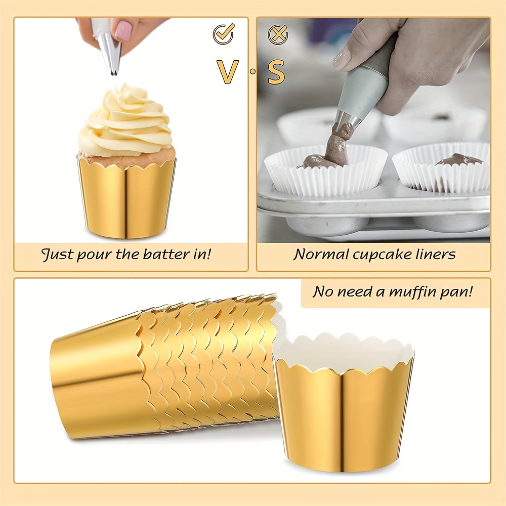 50pcs Aluminum Foil Cupcake Paper Cupcake Liner Baking Cups