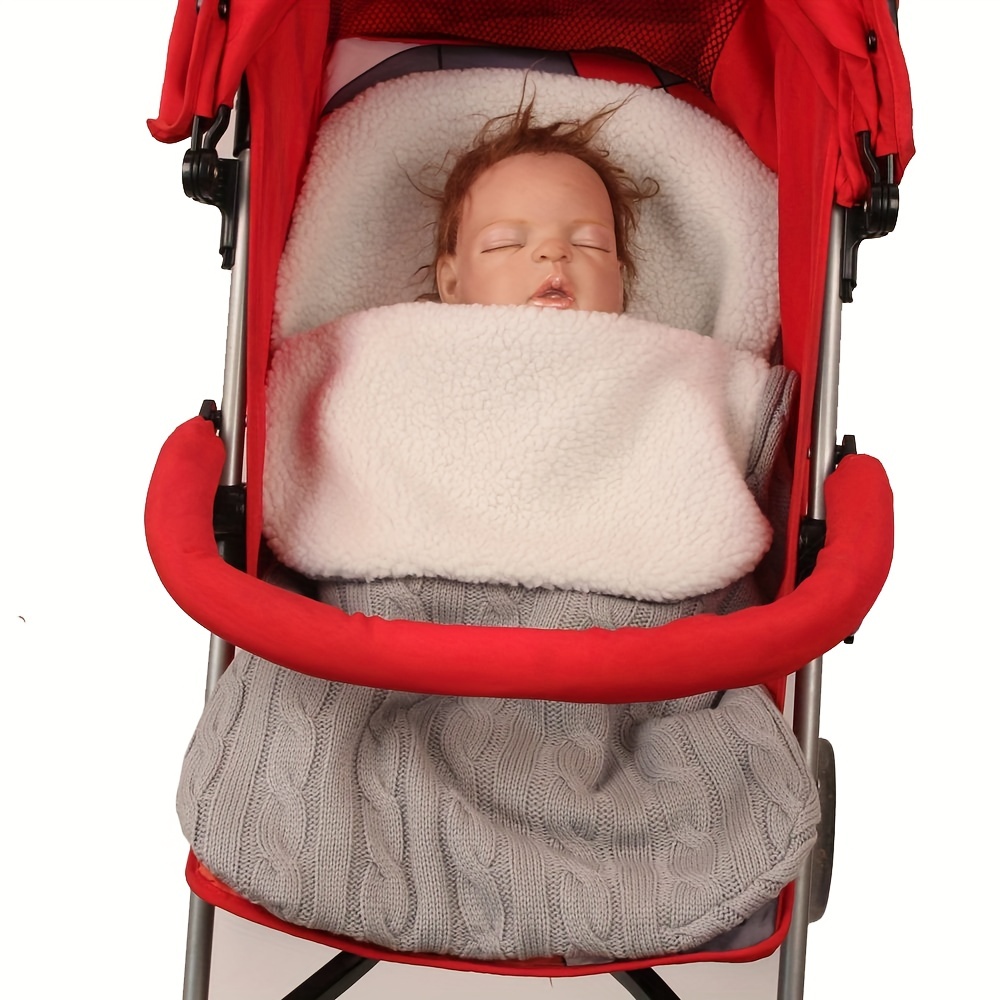 Baby Plus Velvet Sleeping Bag, Thick Knitted Warm Bag