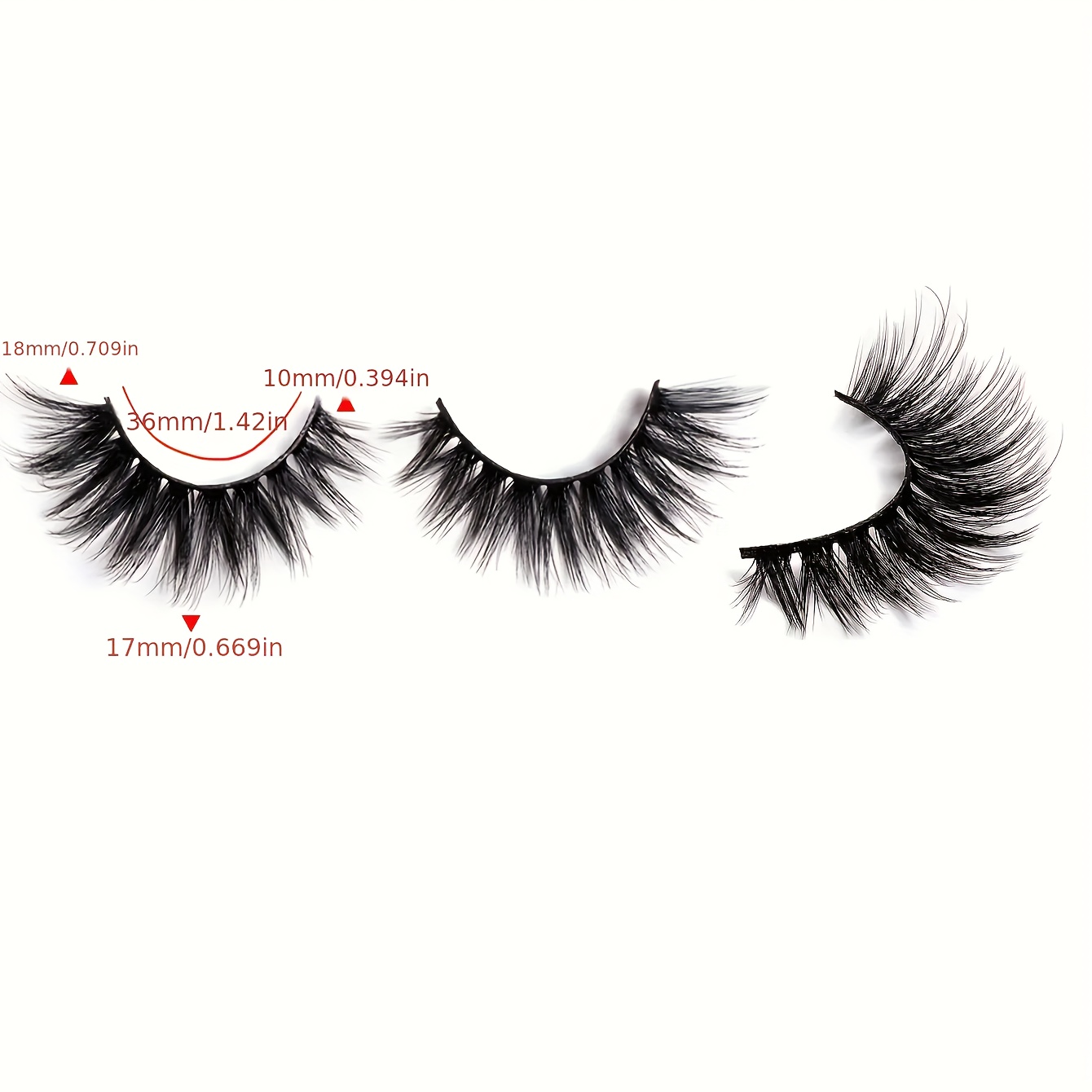 curling lashes, 1 pair full strip eyelashes cluster like curling 17mm lashes fluffy wispy false eyelashes crossed eye end lengthening lashes 3