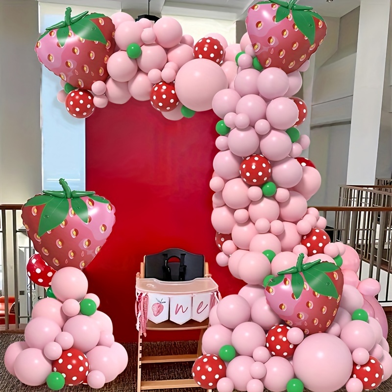 Strawberry Birthday Party Decorations Strawberry Balloon - Temu