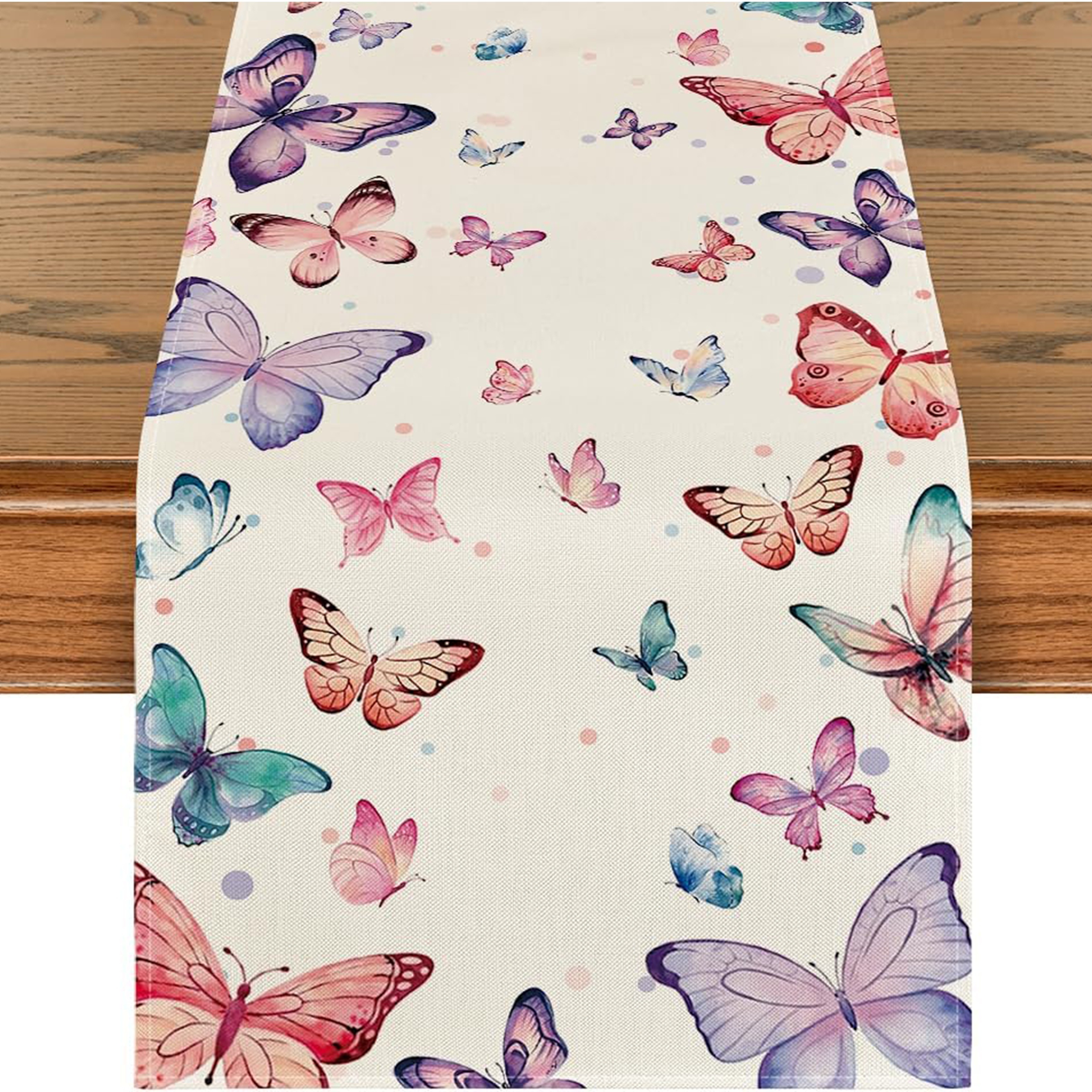 Image of 1pc Spring Table Runner, Seasonal Kitchen Dining Table Decoration For Home Party Decor 13 X 48 Inch/13 X 72 Inch/13 X 108 Inch