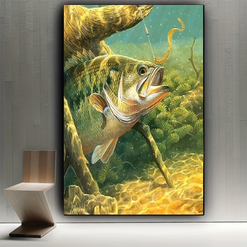 5D Diamond Painting Kits Fishing Sea Bass and Dragonfly DIY Paint
