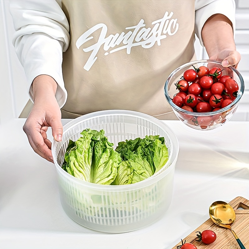 Joined Large Salad Spinner with Drain, Bowl, and Colander - Quick and Easy  Multi-Use Lettuce Spinner, Vegetable Dryer, Fruit Washer, Pasta and Fries