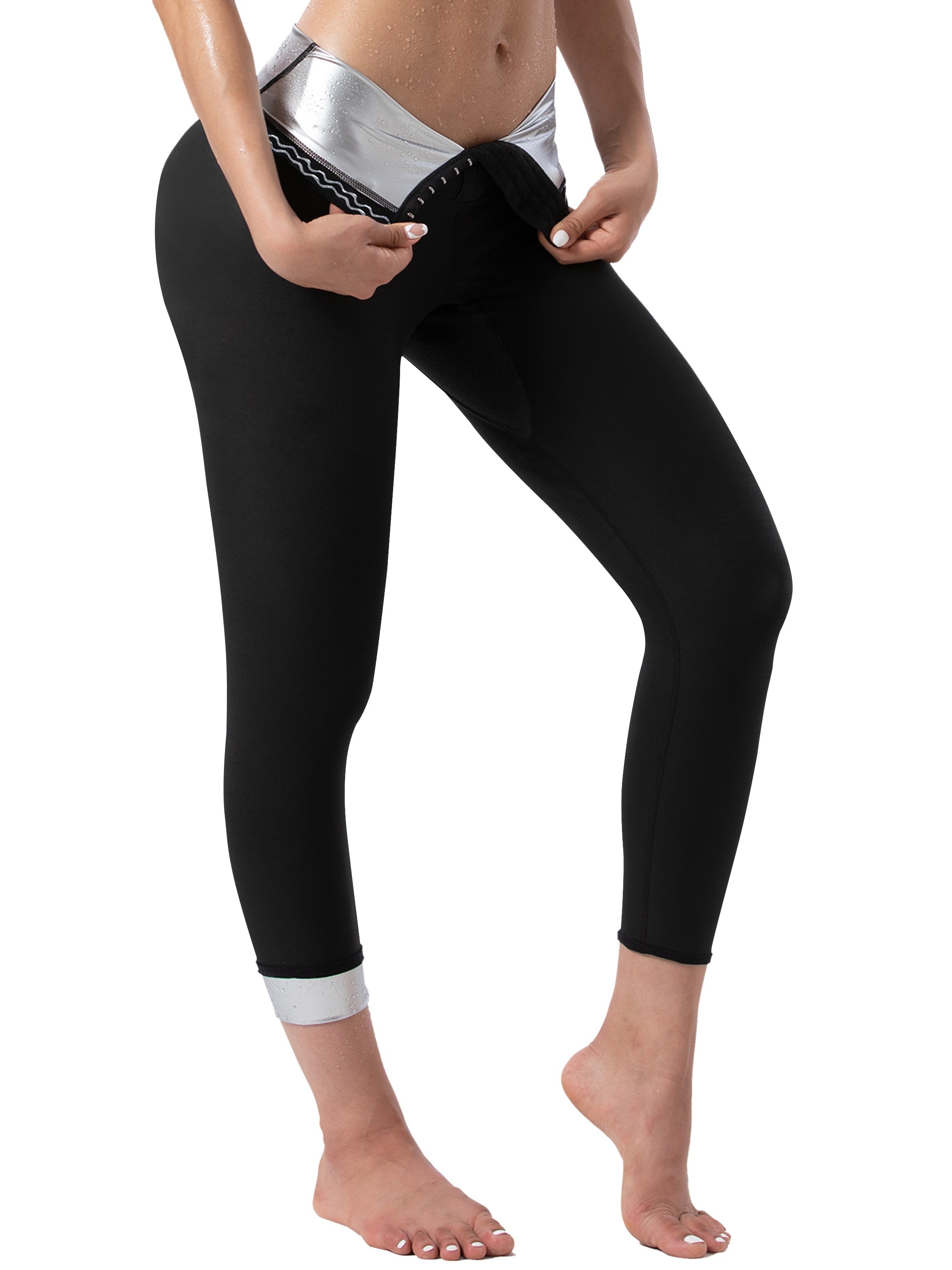 Sweat Shaper Women's Sauna Leggings Compression High Waist Yoga Pants  Thermo Sweat Capris, Black, Small, Sauna Suits -  Canada