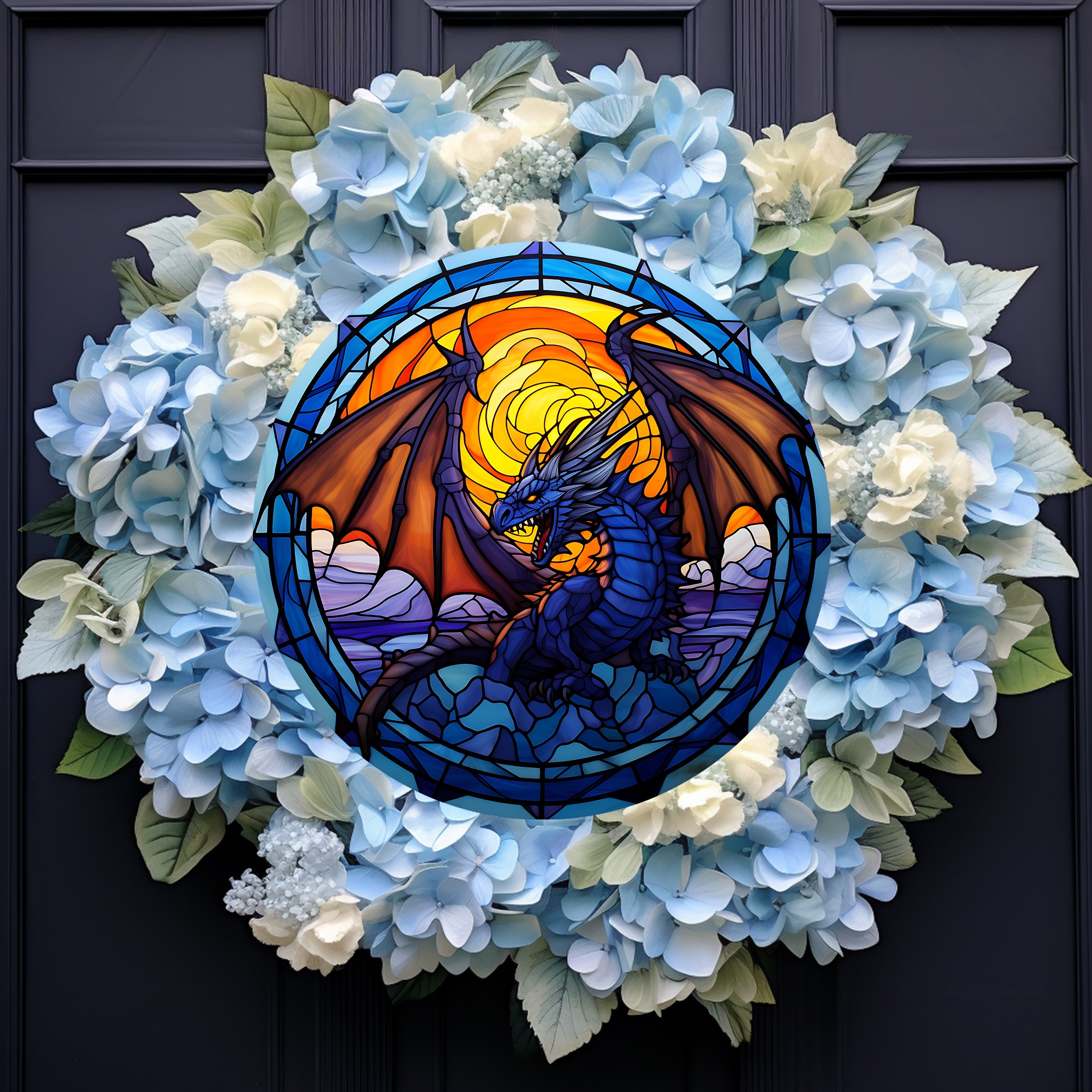 Dragon Suncatcher Stained Glass Sun Catchers Round Acrylic - Temu