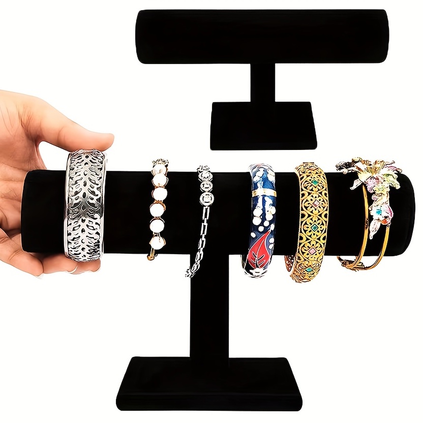 Desktop Bracelet Bangle Stand Black Velvet Jewelry Holder - Temu