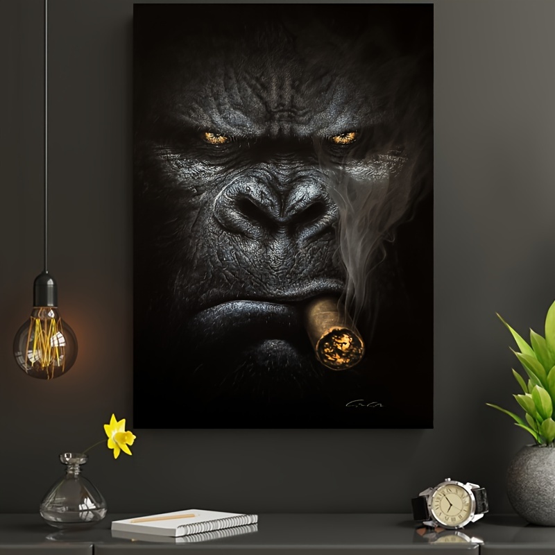 Peinture sur toile colorée de singe, affiche d'art mural sans cadre