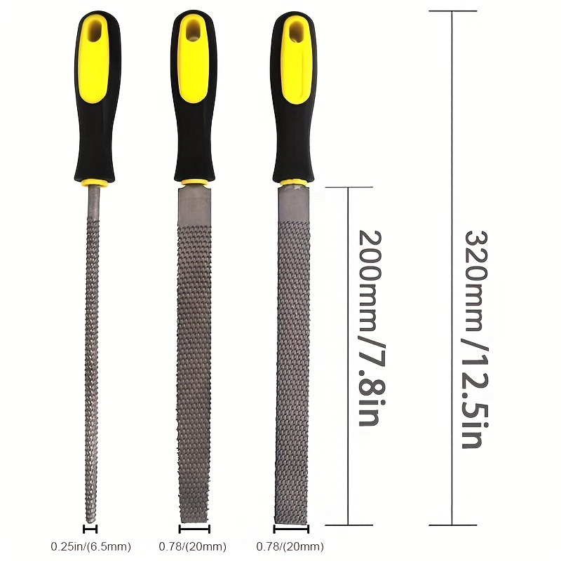 3pcs Wood File Round Half round Flat File Rasp High Carbon Ste