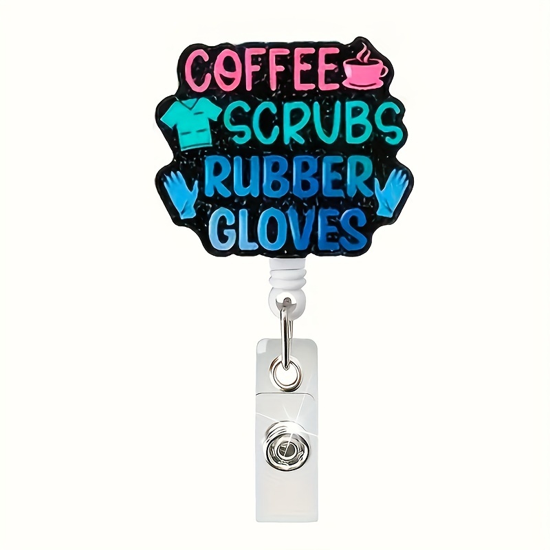 HSSPIRITZ My Blood Type is Coffee Badge Reels Retractable Cute ID Clip with  360° Swivel,Coffee Lovers Gifts,for Doctors Nurses Social Worker Office