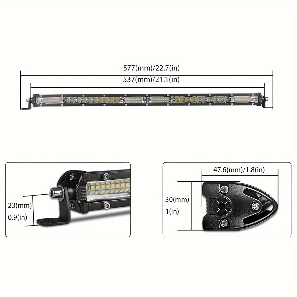 1pc 20 Pollici Led Barra Luce Lavoro Off Road Spot Flood - Temu Italy