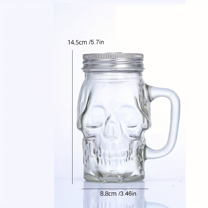 500ML Glass Cups With Lid and Straw Mason Jar Clear Juice Milk