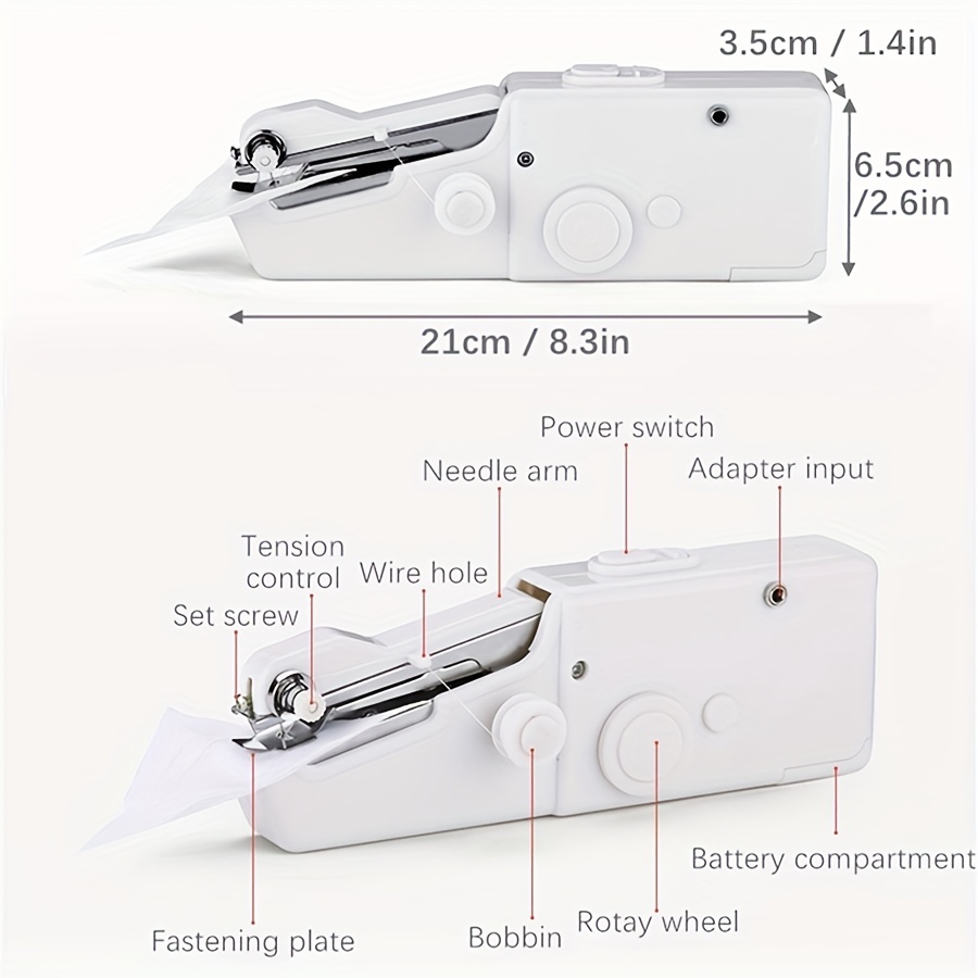 Mini Portable Hand Sewing Machine Quick Handy Stitch Sew Needlework  Cordless Clothes Household Mini Electric Sewing Machine 1pc - AliExpress