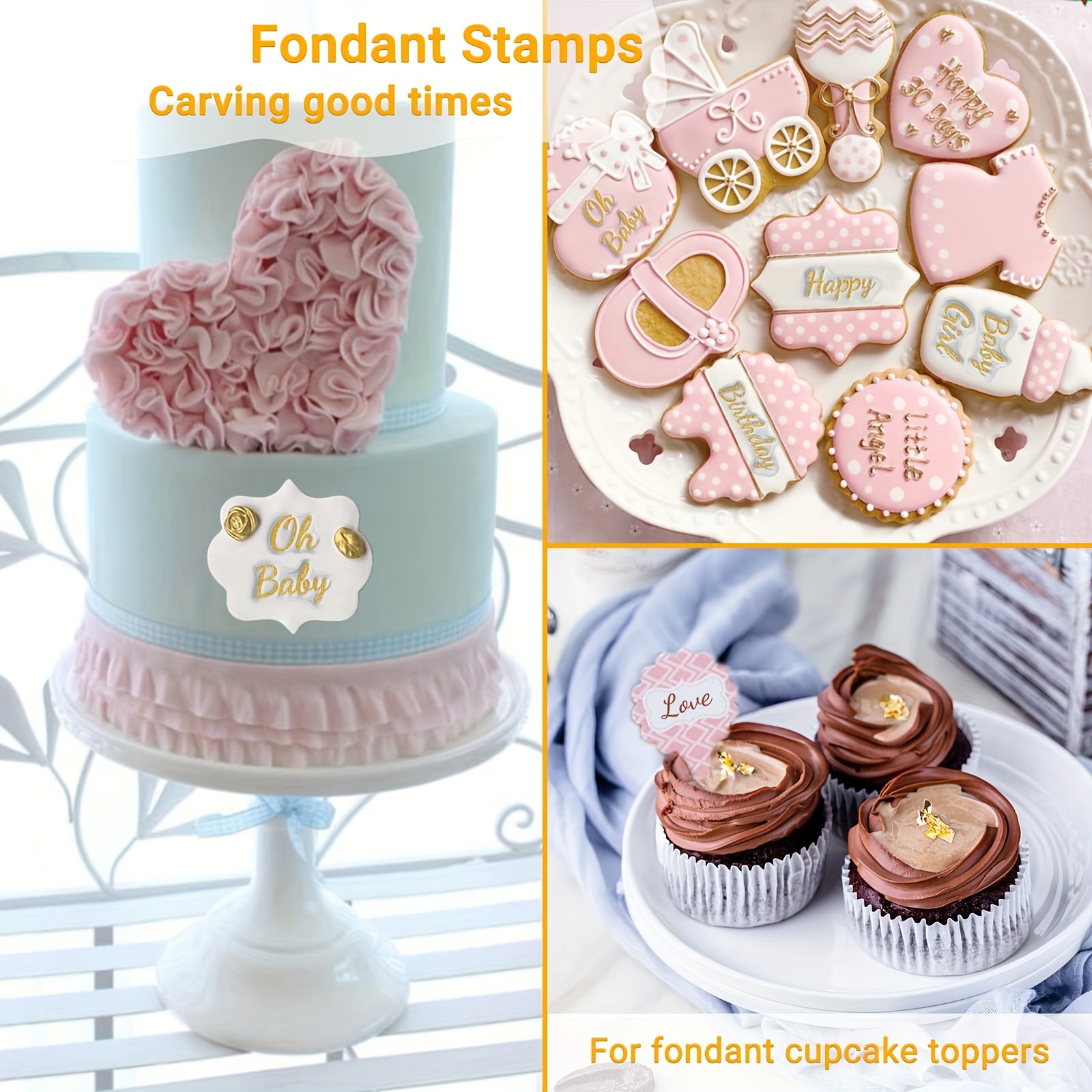1/2/3PCS Alphabet Cake Stamp Alphabet Letter Fondant Cake Biscuit