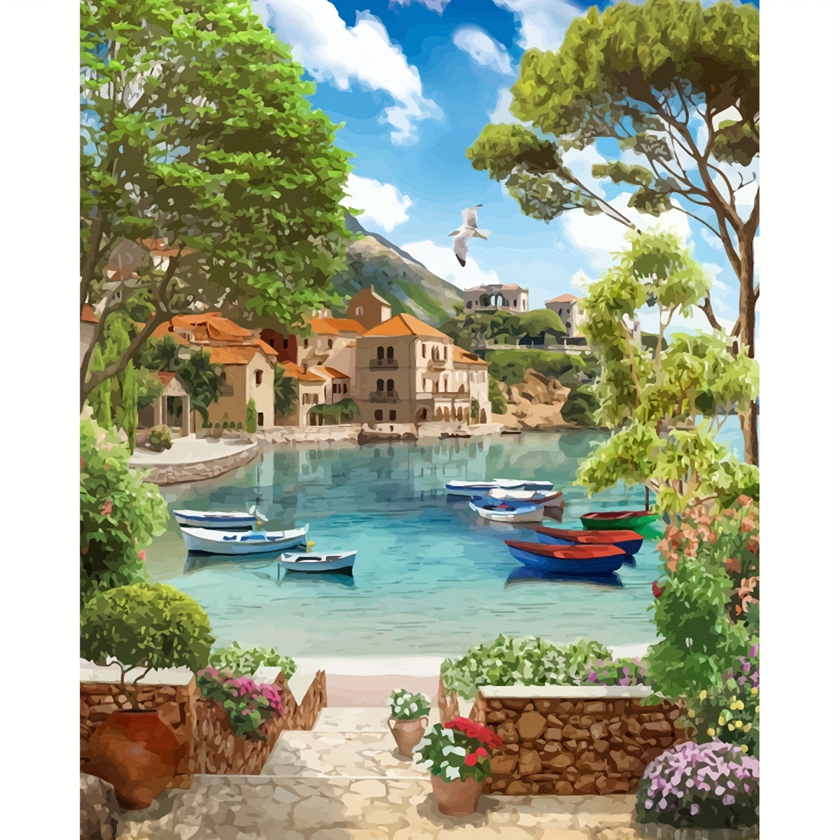 

1pc Paintings By Numbers Lake Water Trees Picture By Numbers Craft Kits For Adults Decoration Home Gift 40x50cm/16x20inch Without Frame