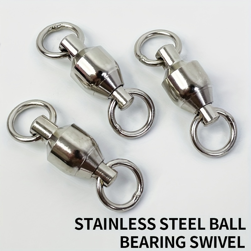 100pcs 4.54KG-13.61KG Fishing Swivels, Stainless Steel Material Ball  Bearing Swivels, Hook Line Connector, Fishing Tackle