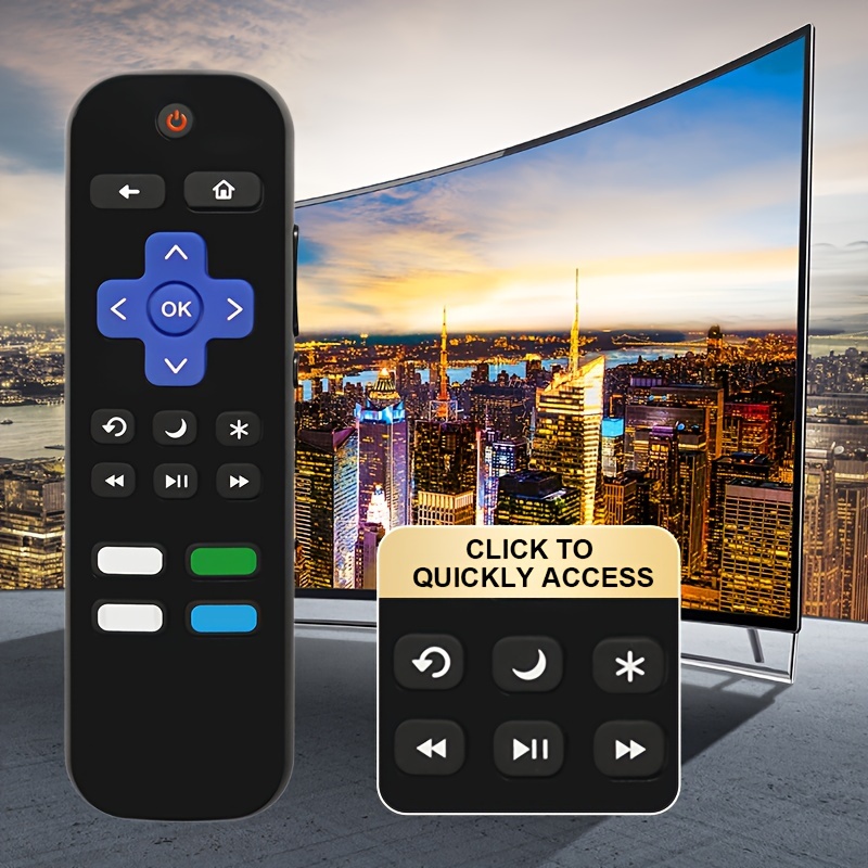Mando Distancia Compatible Reemplazo Remoto Tv Hisense Tcl-onn-sharp- ,  Botones Netflix, , Hulu, Vudu, 90 Días Protección Comprador