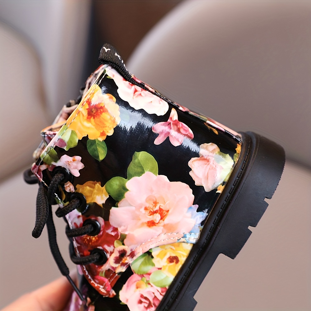 Botas Lindas De Moda Con Cremallera Y Estampado De Flores Para Ni as Peque as Calzados Antideslizantes De Ca a Alta Para Ni os