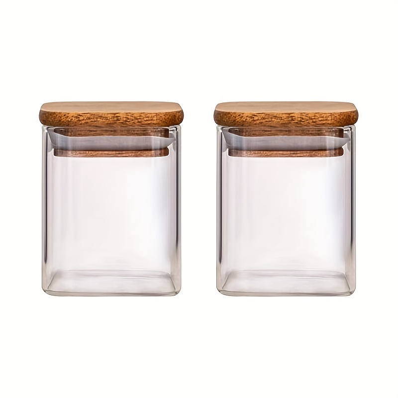 Frascos de vidrio con tapas de bambú EcoEvo, tarros de vidrio y recipientes  de alimentos, 16oz, 27oz, 52oz, 100oz