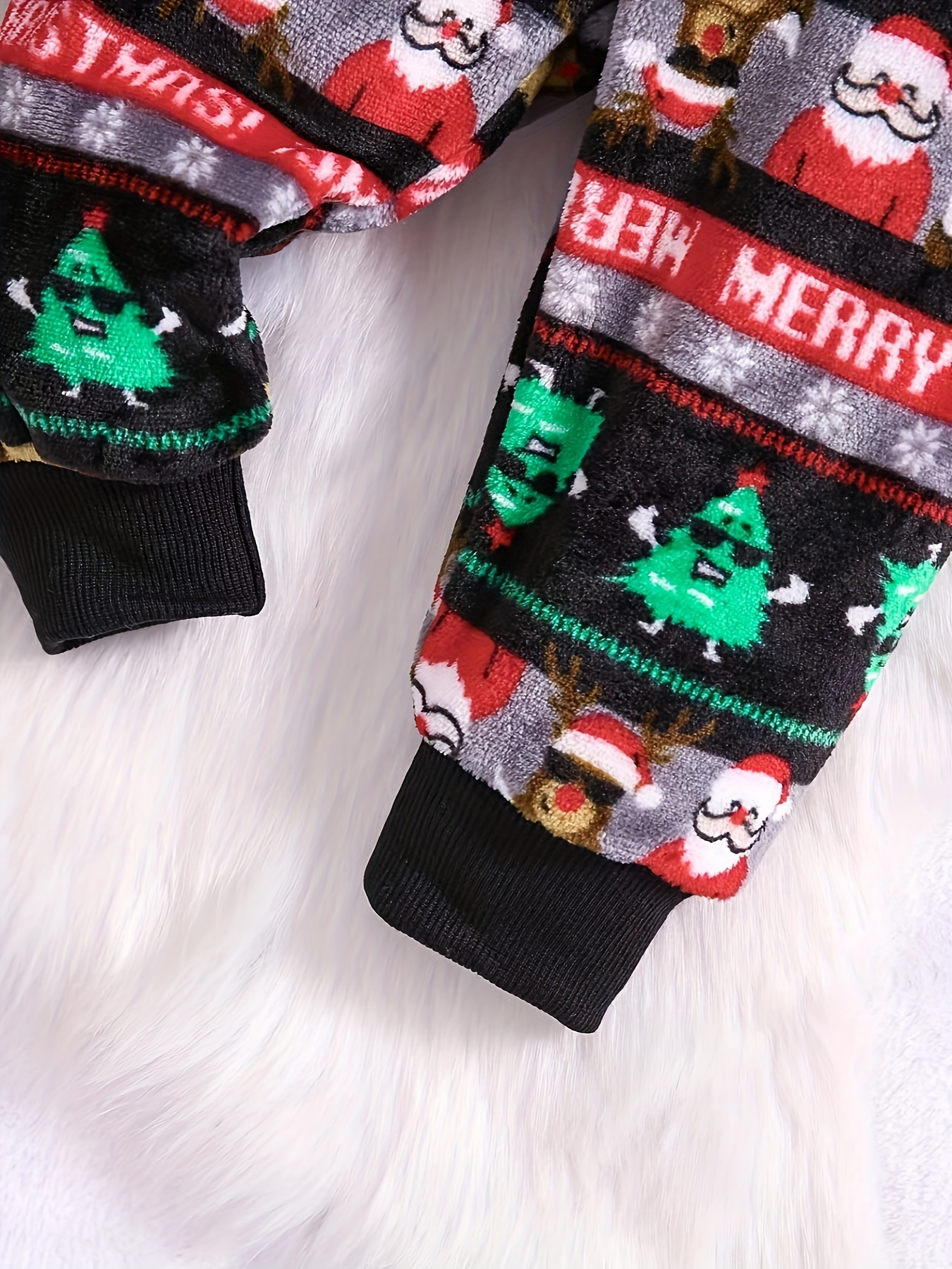 cozy boys christmas flannel clothing set festive santa Temu