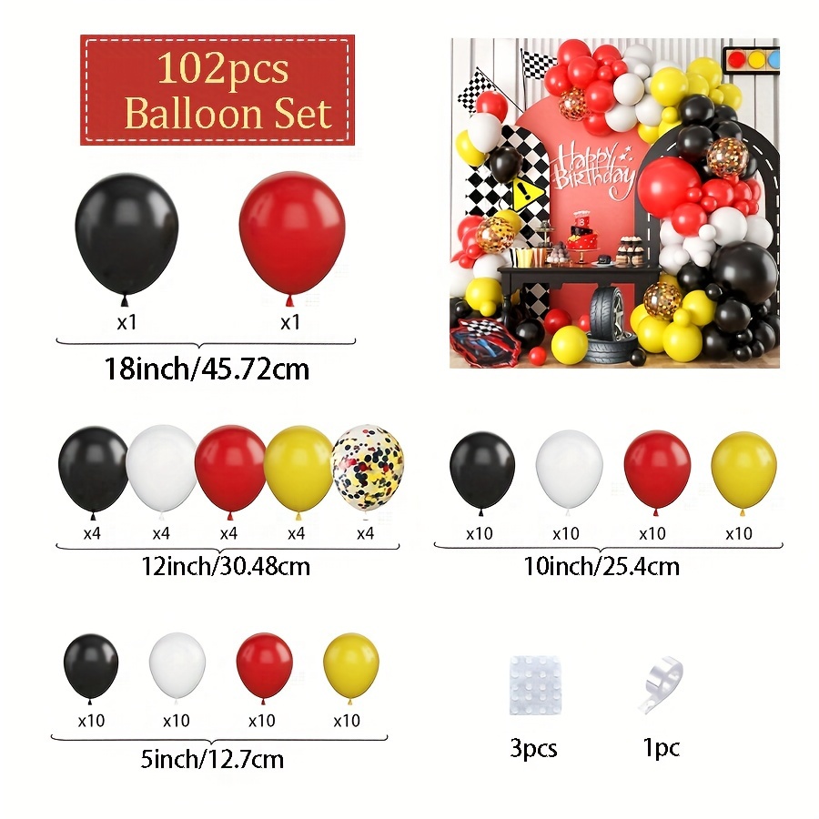 Juego Kit Globos Temáticos Vehículos Fiesta Cumpleaños Niño - Temu