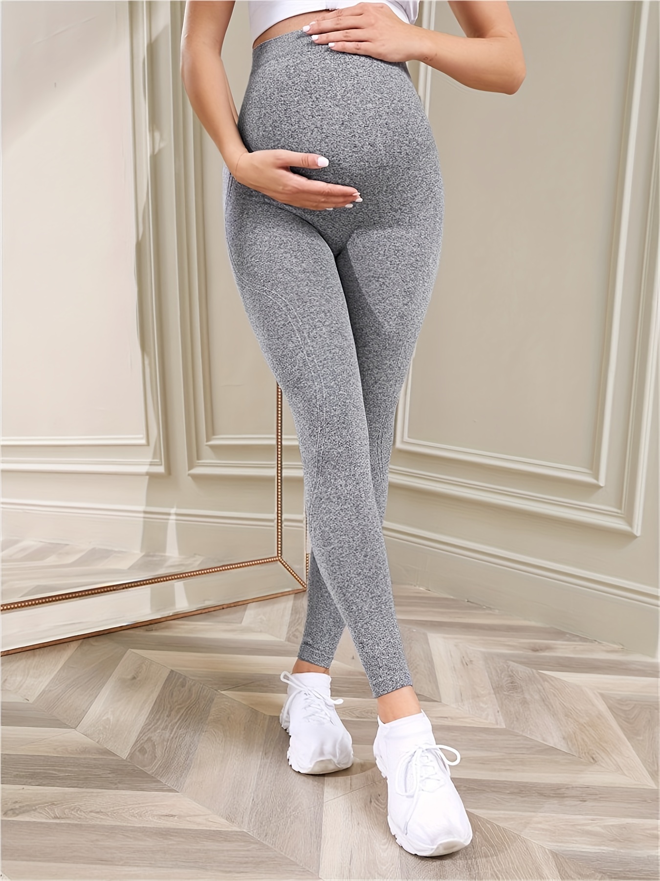 Maternity Pants Thin Elastic Leggings Spring High - Temu