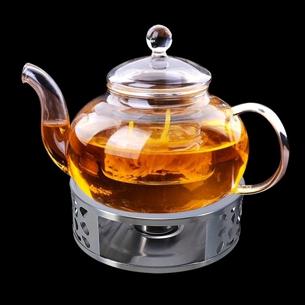 Teapot Heater, Universal Tea Warmer, Round Tea Light Stainless Steel Warmer,  Design For Glass Teapot, Teapot Warmer - Temu