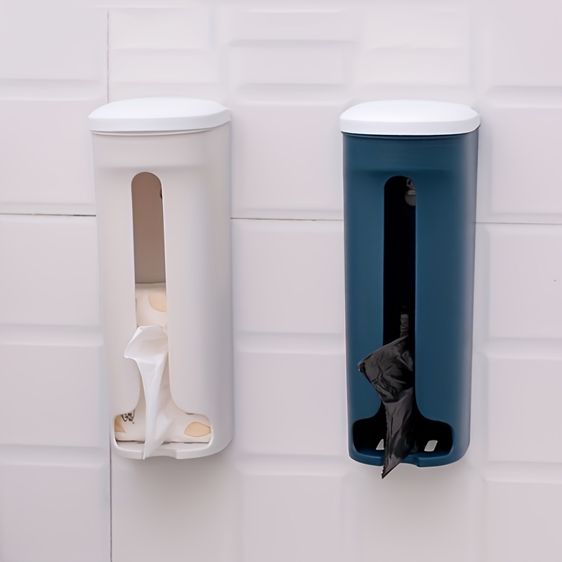 WuLi77 Wandmontierter Kunststoff Müllsackhalter Mintgrüner Müllsack  Aufbewahrungsbox Wattepad Behälter Für Küche Badezimmer Hotel