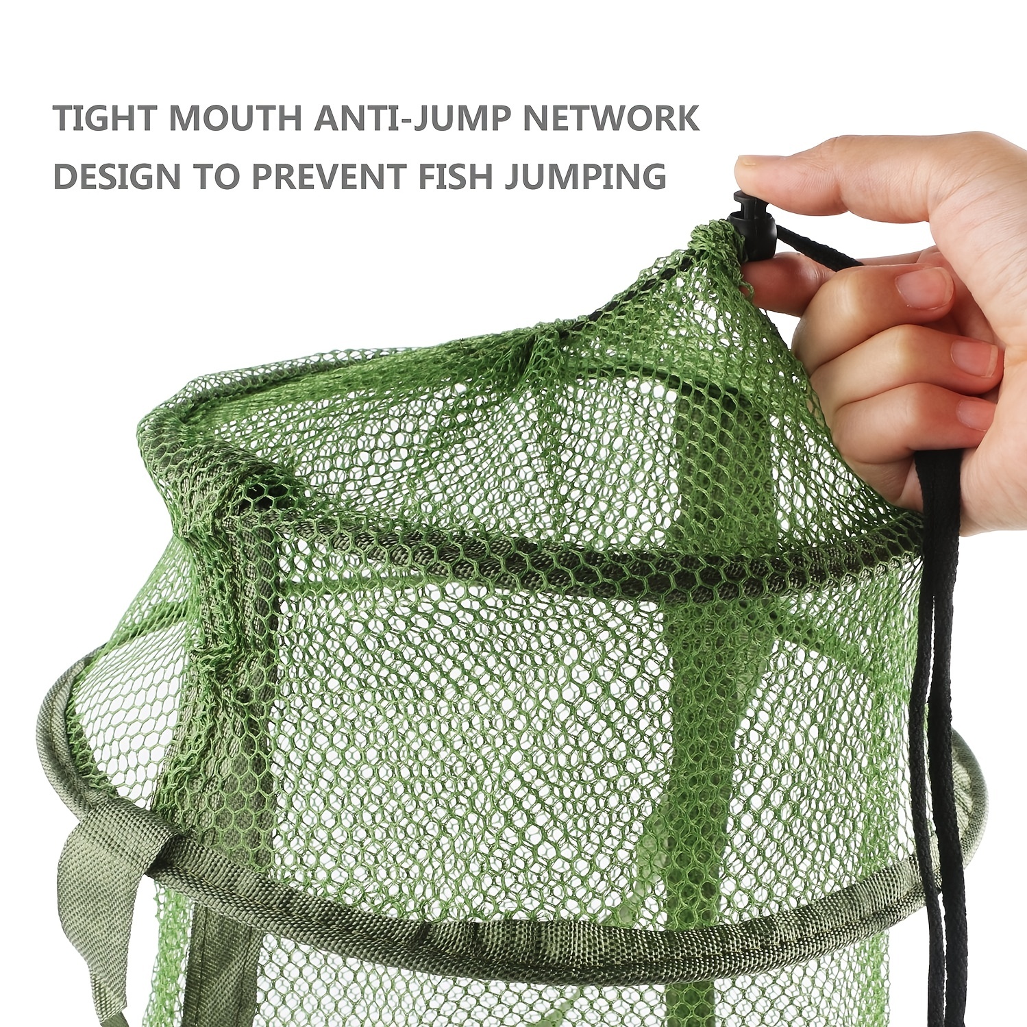 1pc Floating Fishing Basket, Collapsible Fishing Net, Portable Nylon Net,  Storage Cage For Crayfish Minnows Leaches And Other Live Baits