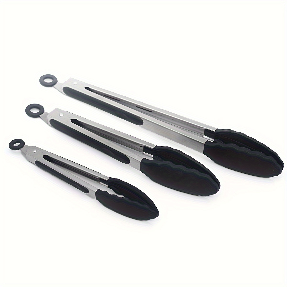 9 Premium Stainless Steel Kitchen Tongs with Silicone Tips