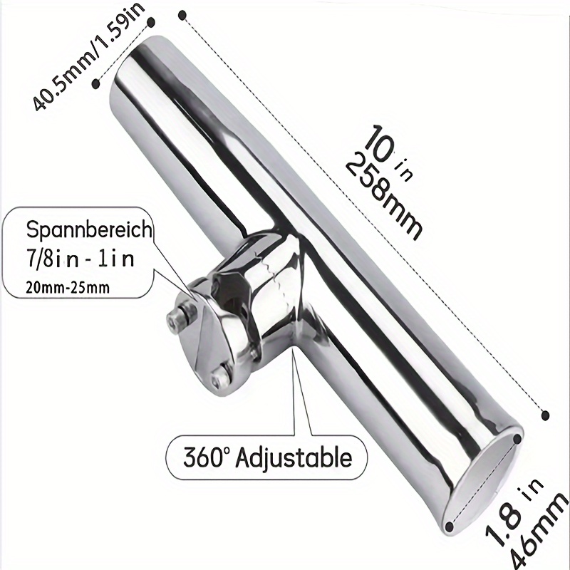 Stainless Steel Clamp-on Adjustable Fishing Rod Holder for Boat