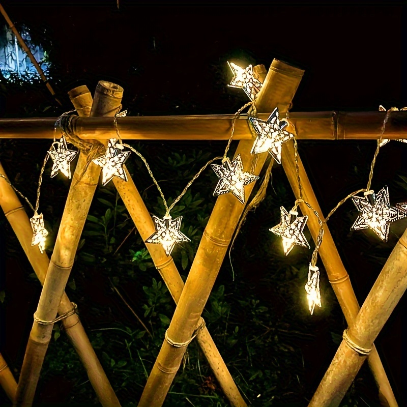 Outdoor Camping String Lights Iron Art Hollow Metal Star - Temu