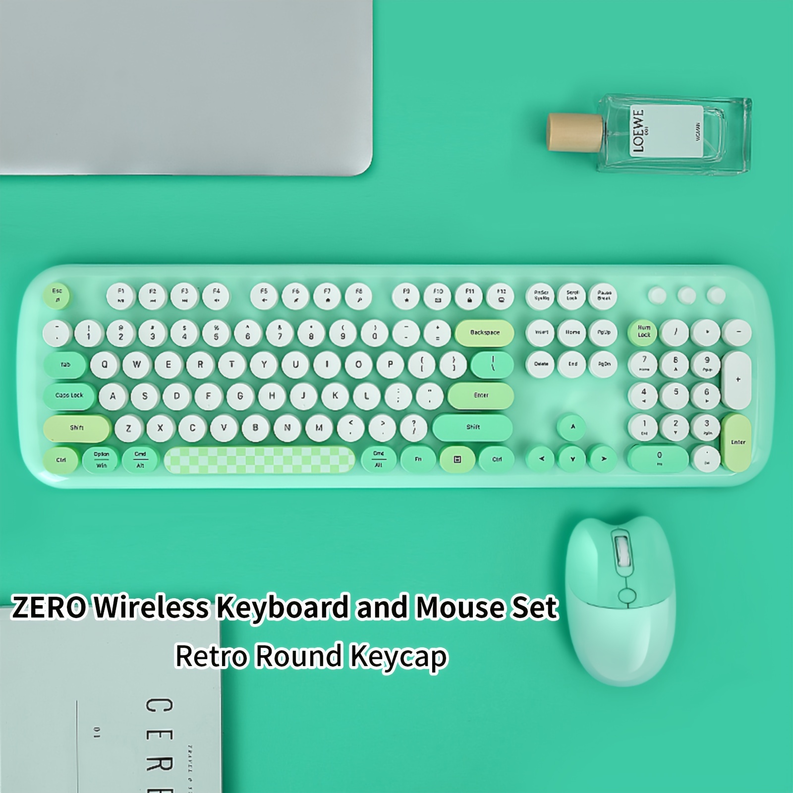 Zero 104 Key Wireless Keyboard Full Size Keyboard Mouse - Temu