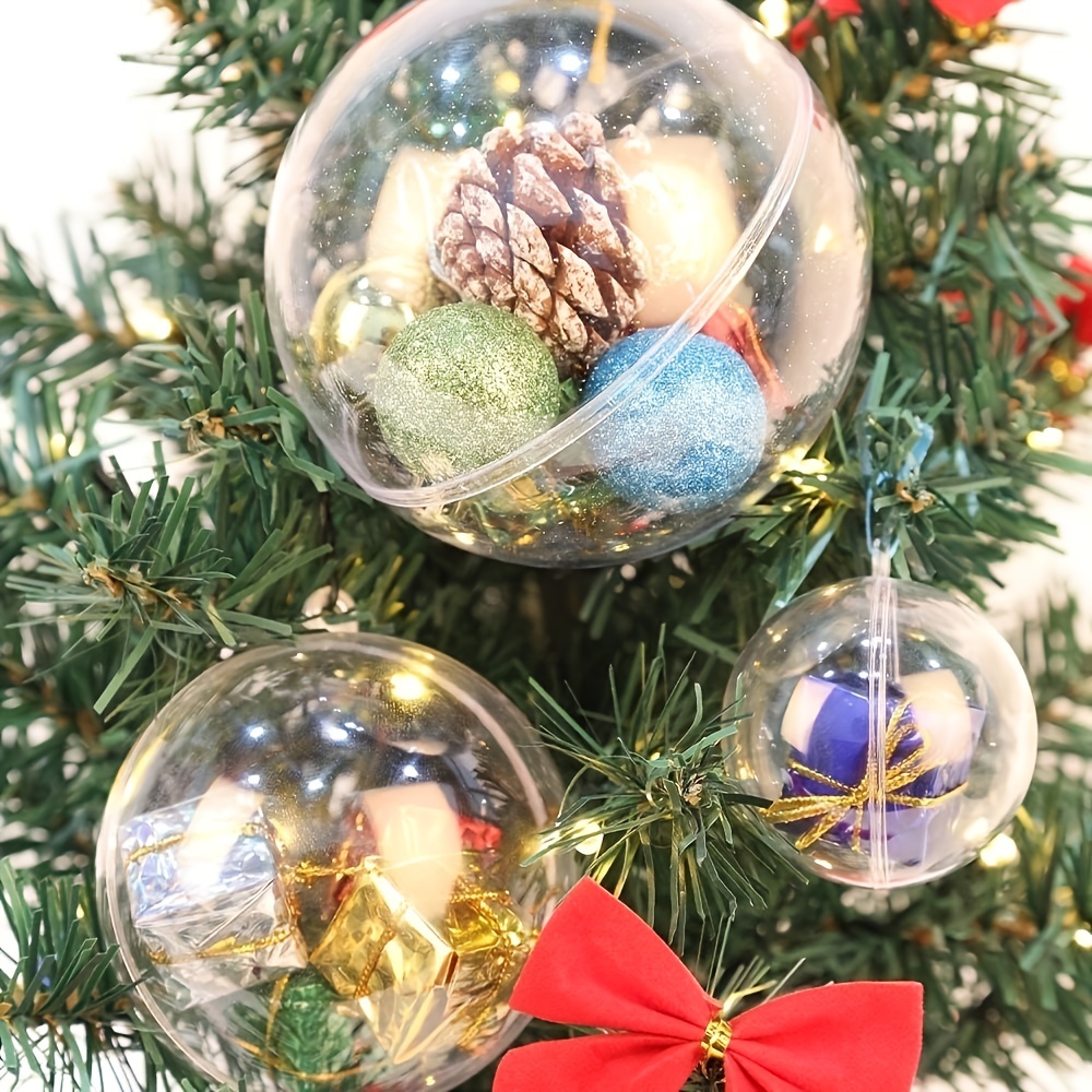 Fillable Clear Plastic Balls With Decorations(8 Styles) Transparent Empty  Plastic Balls Ornaments Diy For Xmas Tree Wedding Party Home Shop Decor  Scene Decor, Room Decor, Home Decor, Window Decor Pendant, Holiday Party