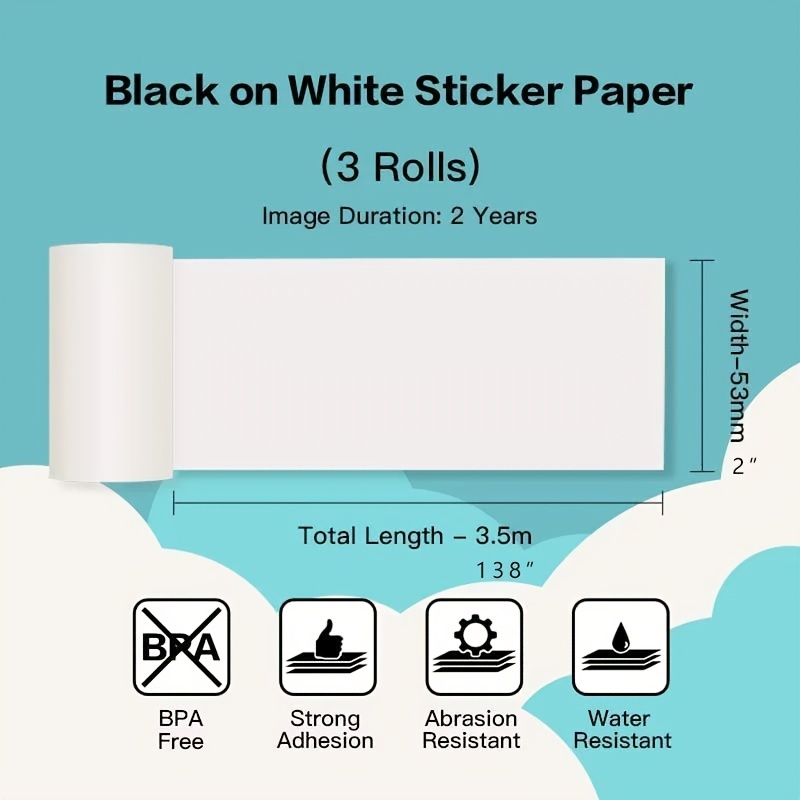 Mixed 53/25/15mm Sticker Thermal Paper for M02 Pro/M02S Printer丨6