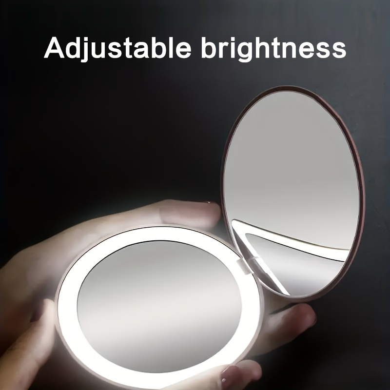 Mini LED Taschenspiegel Kleiner Kosmetikspiegel Cyan Handspiegel mit Licht,  Reise Kosmetikspiegel Make Up Spiegel Kompakt Klappbar Zweiseitiger  Klappspiegel 