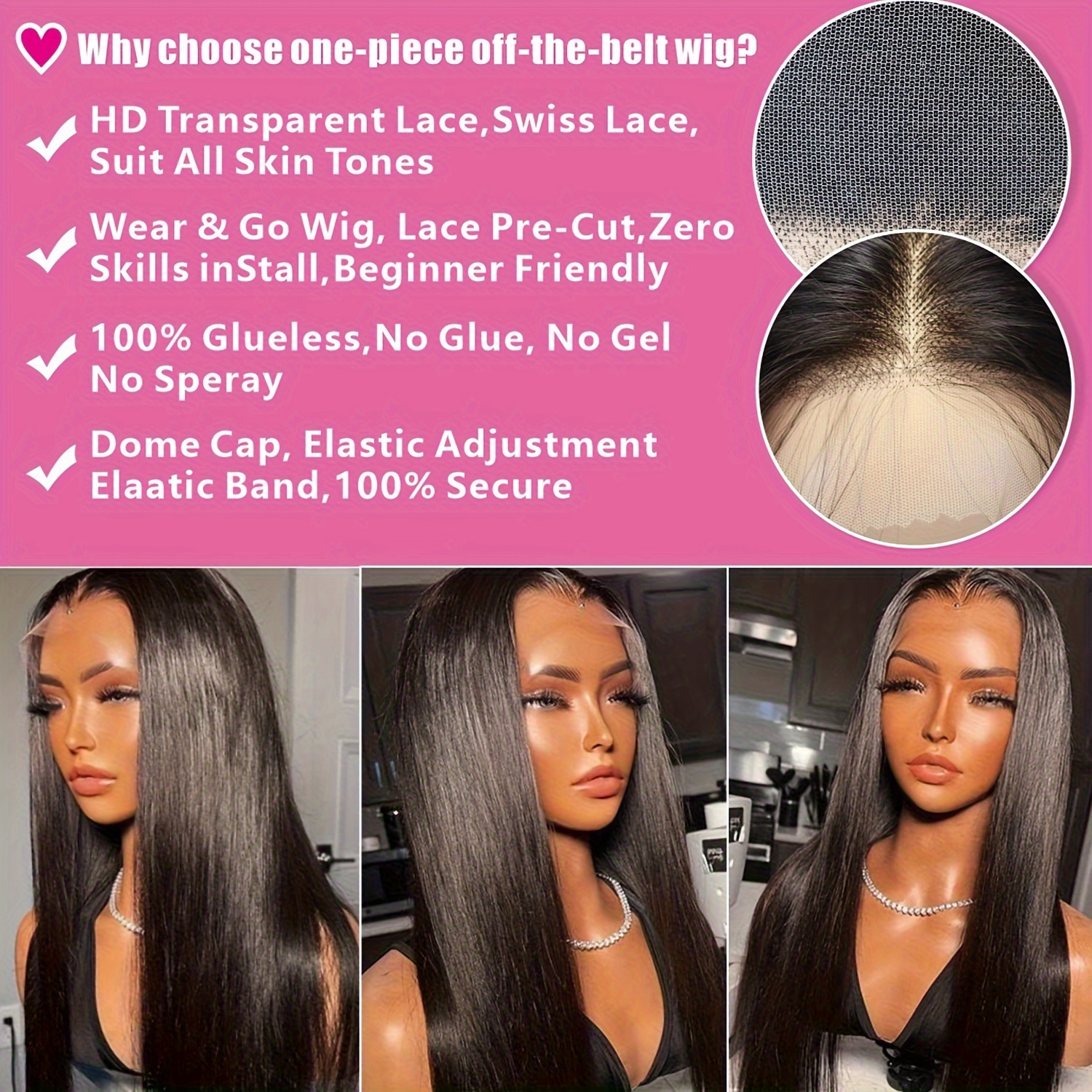 Glueless Wig Pre Plucked Pre Cut Lace 5x5 Hd Transparent Temu Canada