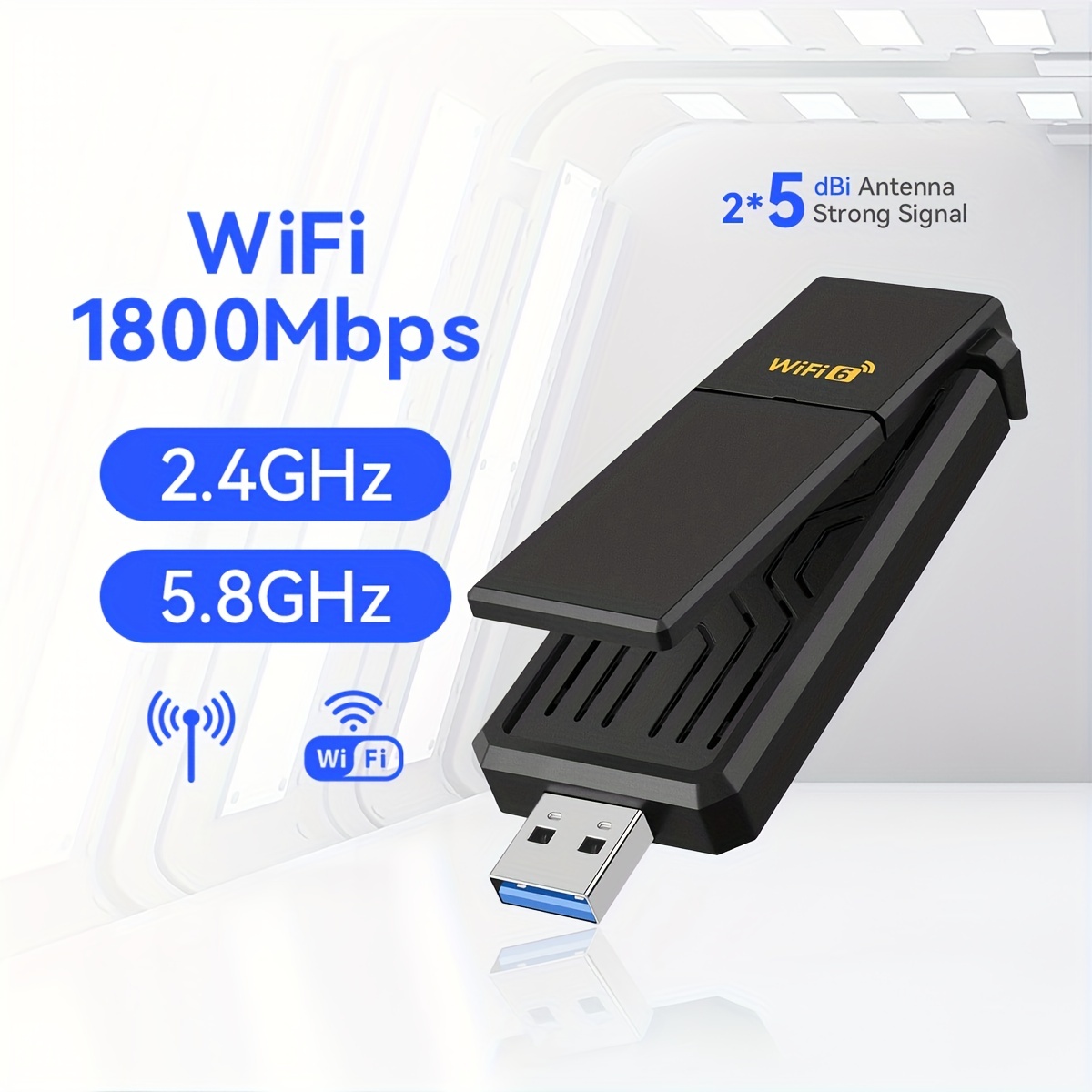 NEWFAST Clé WiFi Puissante AC 1300 Mbps Mini Adaptateur USB 5GHZ