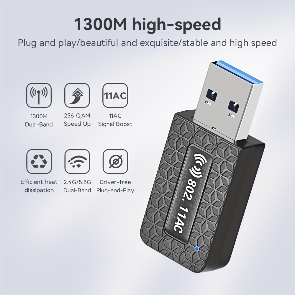 Adaptador Wifi Usb 300 Mbps Wifi Dongle Adaptador De Red Inalámbrica Usb  Para Pc/portátil/escritorio - Hogar Inteligente - Temu Spain