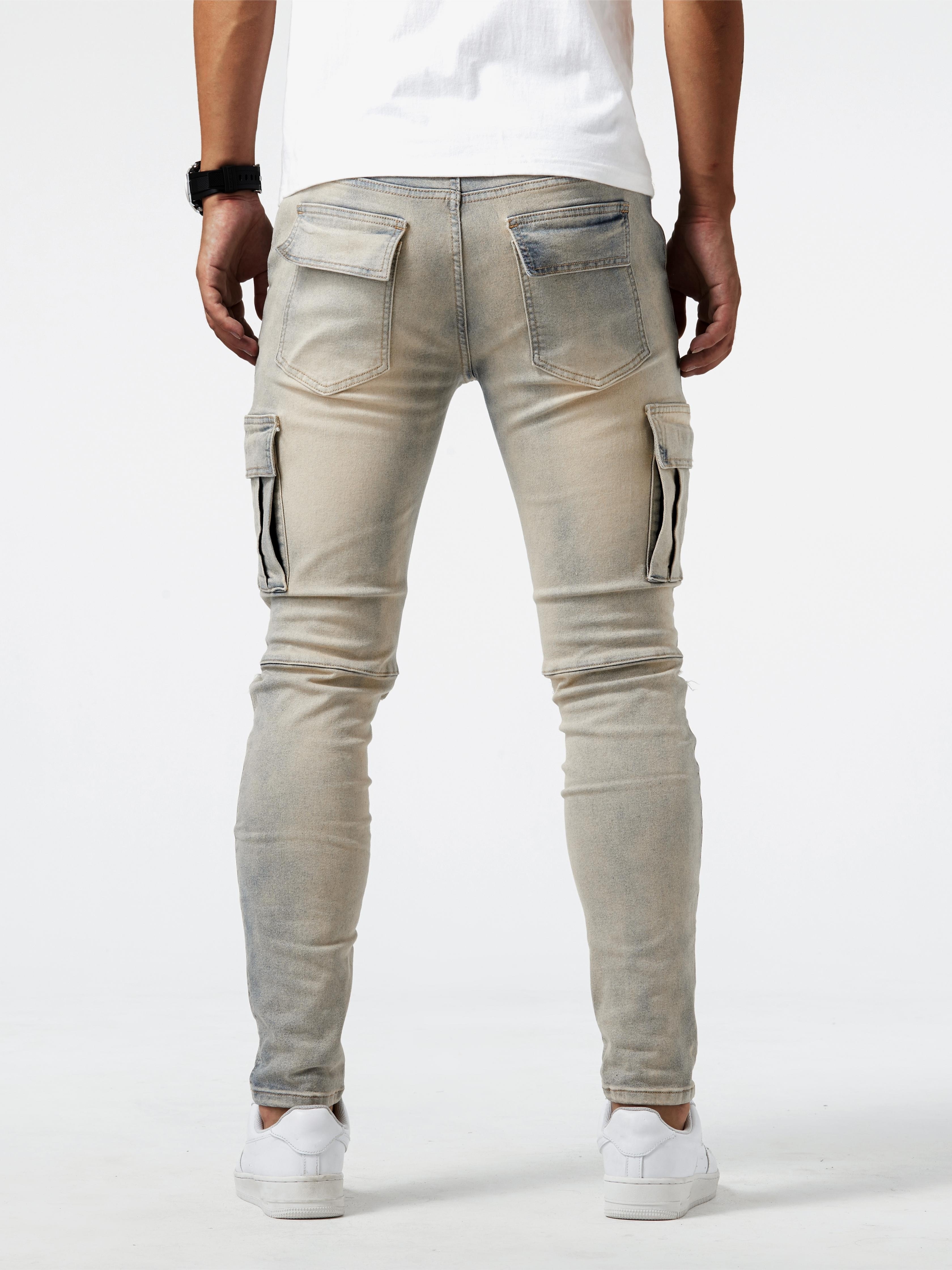 Jeans Street Multi Pocket Style Fit High Casual Herren Slim - Temu Germany